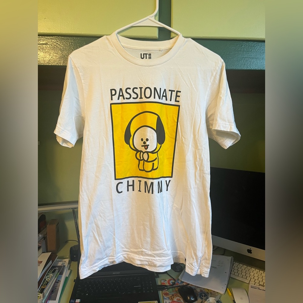 Uniqlo BTS BT21 Passionate Chimmy t-shirt  Size S K Pop Graphic tee White